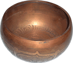 Поющая чаша тибетская медная глубокая диаметром 11 см